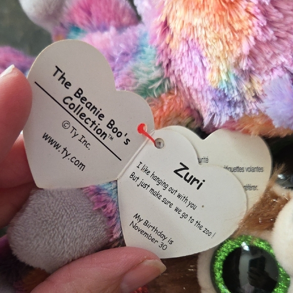 Ty Beanie Boos Plush Collection - Vibrant Animals Christmas Monkeys - Picture 5 of 6